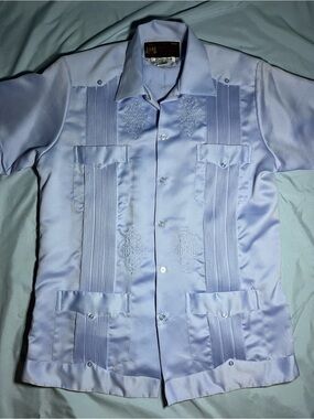 Vintage Copacabana Satin Blue Guayabera
Shirt